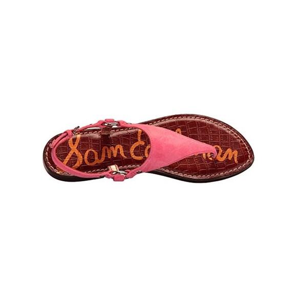 Sam Edelman‎ Greta Leather Gigi T-Strap Sandals Pink Purple Suede Women's Size 8 - Picture 4 of 11